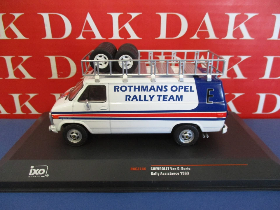 Modello IXO scala 1 43 CHEVROLET VAN G SERIE 1983 Rally Assistance Rothmans Opel