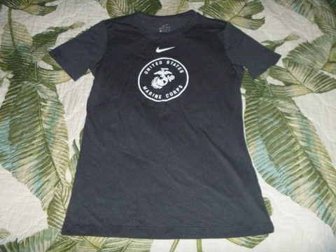 WOMENS NIKE US MARINES T SHIRT USMC FITNESS WORKOUT SPORTS MARINE CORP DRI-FIT Cover