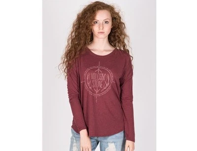 NEW VOLCOM HIT THE ROAD L/S TEE T SHIRT TOP Crimson SMALL MEDIUM code L89 - Image 1 of 3