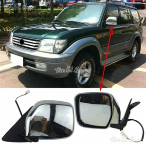 Side View Mirrors Power Heated Chrome LH & RH Pair For Toyota Prado 90 1998-2002 - Bild 1 von 5