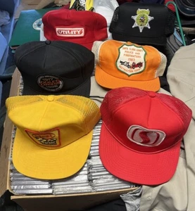 Vintage Trucker SnapBack Hat Mesh 6 pcs hat USA Safeway SHERIFF. Utility - Picture 1 of 13