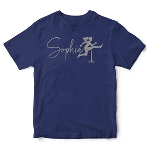 Silver Glitter Hurdles T Shirt Personalised Birthday Christmas Athletics Gift... - Picture 1 of 11
