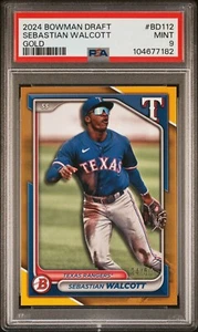 2024 Bowman Draft Sebastian Walcott Gold Paper 24/50 PSA 9 Mint - Bild 1 von 2