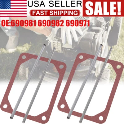 DAZONE 2PCS For Briggs & Stratton Push Rod Set &Valve Cover Gasket 690981 690982 690971