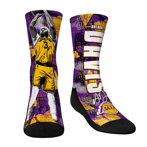 Youth Rock Em Socks Anthony Davis Los Angeles Lakers Big Player Crew Socks Cover