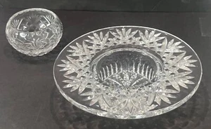 Waterford Pedestal Candle & Galway Bowl/Dish Pineapple Pattern Crystal Set - Picture 1 of 6
