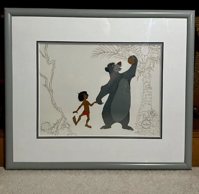 Original WALT DISNEY Libro de la Selva Mowgli & Baloo 2500 Serigrafía SeriCel Cel Foto 1 de 4