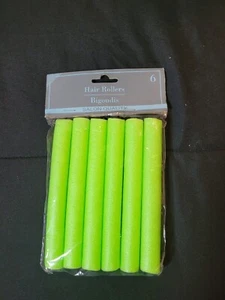 Basic Solutions Hair Rollers - 6" Flexible Green Brand New In Pack - Picture 1 of 5