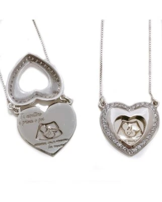 Ciondolo cuore mamma in attesa argento925 Ti aspetterò e prima o poi arriverai.. - Immagine 1 di 4