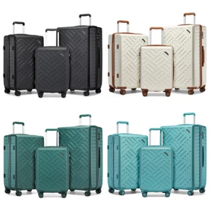 ๐๏ธ20/24/28Inch Hard Shell Suitcase 4 Wheels Cabin Hand Travel Luggage ABS+PC - Picture 1 of 46