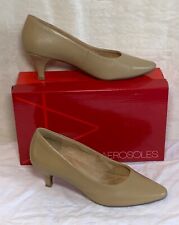 Aerosoles Heelrest “Stardom” Pump Shoes Lt Tan Genuine Leather 9M Almond Toe