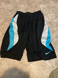 Nike Shorts Youth Small Basketball Pockets Casual Lightweight Black with Logo - Picture 1 of 6