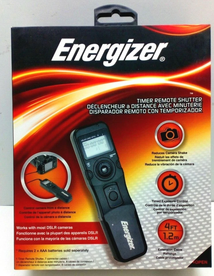 Energizer ENS-LCDU Multi-Fit LCD Timed Remote Shutter (Black) - Image 1 of 2