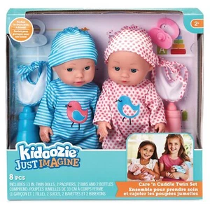 Kidoozie Just Imagine Care 'N Cuddle SET BAMBOLE GEMELLE nuove - Foto 1 di 2