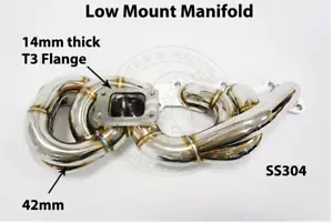 T3 Low Mount Turbo Header Exhaust Skyline R32 R33 R34 RB20 RB25 RB20DET RB25DET - Picture 1 of 11