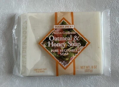 Trader Joes Next to Godliness Oatmeal & Honey Soap (2 Bars Per Pack) 8 oz - Image 1 of 2