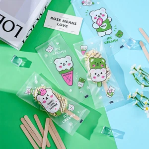 100pcs Einweg --Eiscreme --Süßigkeiten --Schutzschutz Cartoon --Taschen DIY - Bild 1 von 15