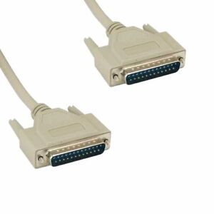25 ft DB25 Serial Cable Male to Male for Printer Mice Keyboard Switch Box RS232