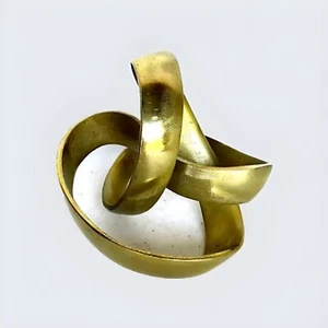 Table-Top Sculpture Twisted Gold Tone Metal Knot 8-1/2" x 7-1/2" x 7" - Picture 1 of 10