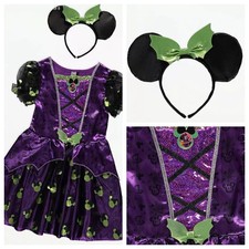 Disney Minnie Mouse Halloween Purple Witch Fancy Dress Costume 1 - 6 Years New