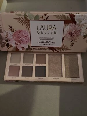 Laura Geller Essentials Soft Satins 6 Eyeshadows + 2 Highlighters Palette NIB - Image 1 of 2