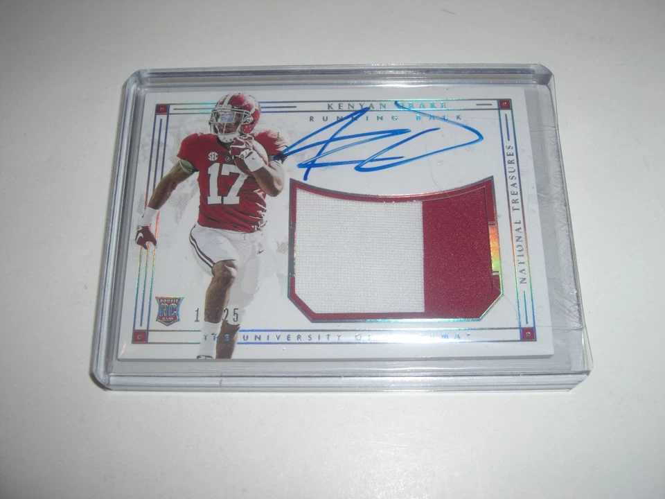KENYAN DRAKE ALABAMA NATIONAL TREASURES GAME USED JERSEY AUTO 15/25 SIGNED CARD - Image 1 of 1