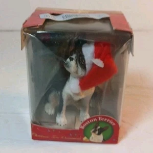 Collector's Series Holiday Ornament Boston Terrier w/ Santa Hat - Picture 1 of 1