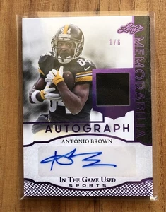 2024 Leaf In The Game Used Antonio Brown Relic Autograph Card 1/6 Steelers - Picture 1 of 2
