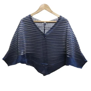 Auth PLEATS PLEASE - PP63-J0695 Navy Light gray Women's Cardigan - Picture 1 of 7