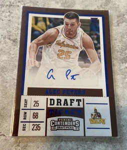 Boleto del draft Contenders Alec Peters 2017-18 lámina azul autógrafo RC #73 - Imagen 1 de 1