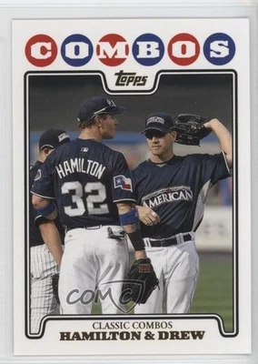 2008 Topps Update Classic Combos Gold Foil Josh Hamilton JD Drew #UH112 - Image 1 of 2