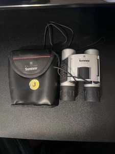 Vintage MultiTech Survivor 8 x 22 Ruby Compact Binoculars - In Case w/Belt Loop - Picture 1 of 8