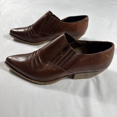 GUESS Botines Occidentales Vintage Años 80 90 Botas Corte Bajo Cuero Marrón España Mujer 10 Foto 1 de 4