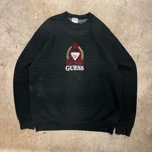 Sudadera De Colección Años 90 Guess Prendas de Punto Pesadas Bordada Gráfico Hecha en EE. UU. XL - Imagen 1 de 4
