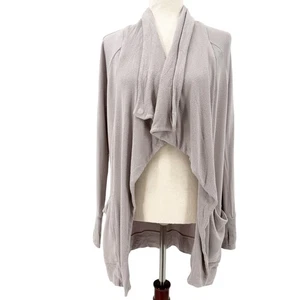 Athleta grau Studio Wickel-Cardigan Damen KLEIN vorne offen Yoga Überwurf - Bild 1 von 11