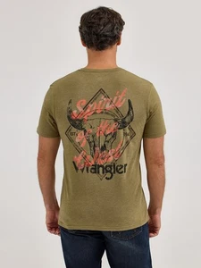 Camiseta Western manga corta Wrangler, Wrangler 112365657. Nuevo con etiquetas. Oliva muchos tamaños - Imagen 1 de 4