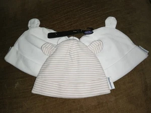 GERBER Baby Mützen Mützen weiche Baumwolle Neugeborene 3er Pack süße kleine Ohren! - Bild 1 von 3