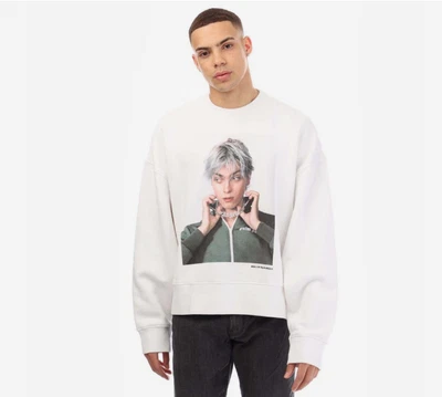 Palm Angels x David Sims Oversized Print Crew Sweatshirt – White – 100% Cotton - Image 1 of 4