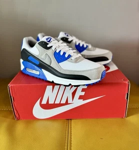 🔥Brand New Nike Air Max 90 Retro Trainers Blue Grey White UK Size 9🔥 - Picture 1 of 9