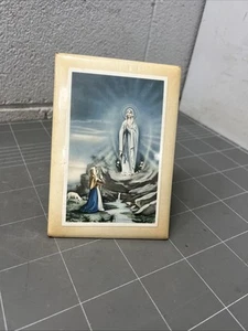 VINTAGE HOLY PICTURE MARY CHURCH OCCULT RELIGION FIRST COMMUNION - Picture 1 of 4