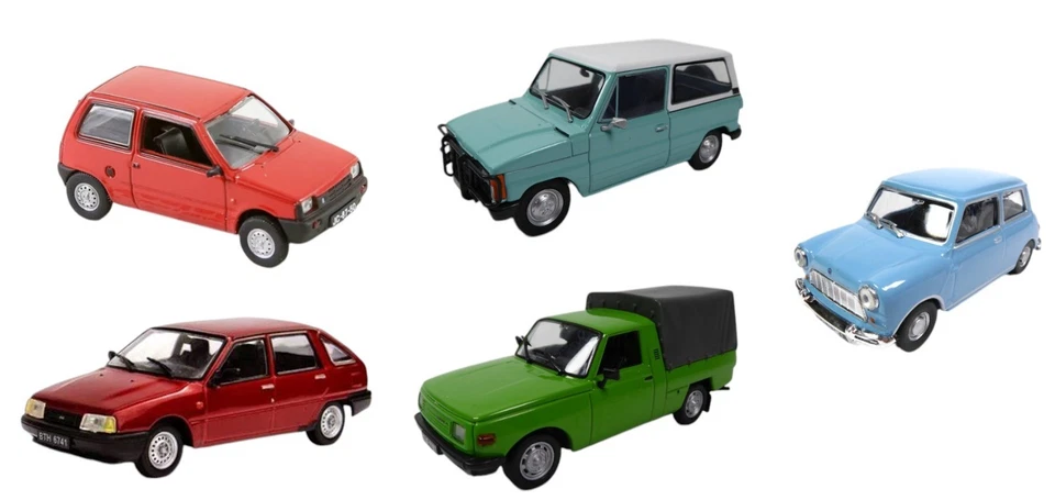 Lot 5 Voitures miniatures 1/43 Europe de l'est ARO LADA Wartburg IZ Morris Mini - Immagine 1 di 2