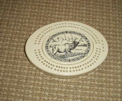 Tablero de clavijas de cuna ovalado vintage imitación marfil alce - sin clavijas Foto 1 de 2