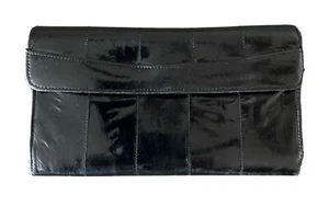 black leather wallet eal skin long - Picture 1 of 5