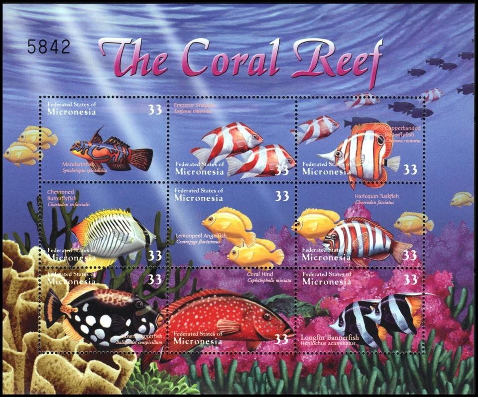 MICRONESIA 400 - Coral Reef Fish "Sheet of Nine" (pb48204os) - Image 1 of 1
