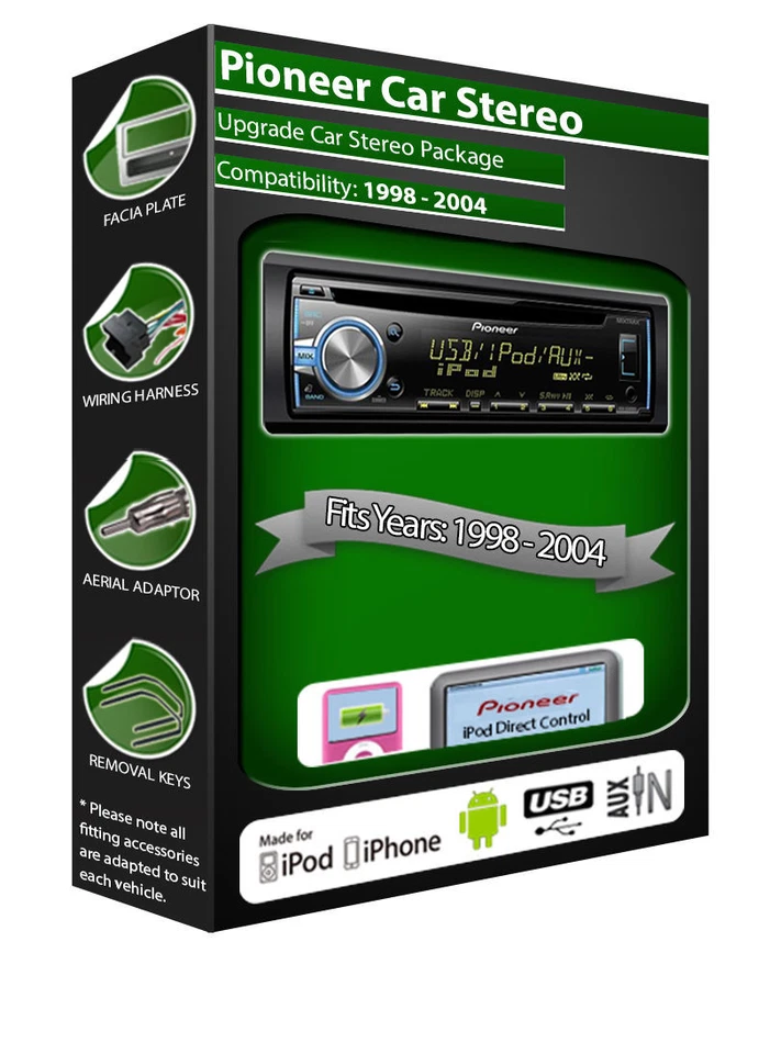 Ford Focus Reproductor de CD,Pioneer Unidad Central Plays Ipod IPHONE Android - Imagen 1 de 1