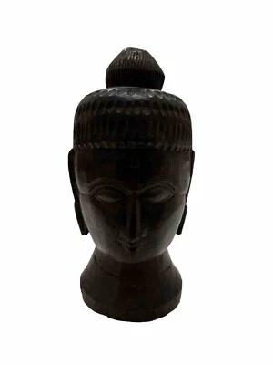BUSTO DI BUDDHA IN LEGNO FATTO A MANO - Immagine 1 di 4