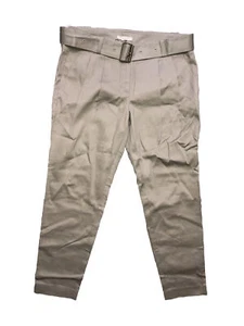 Burberry Brit Tan Beige Stretch Cotton Canvas Belted Carrot Leg Pants New 40 6 - Picture 1 of 10