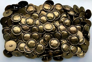 23mm 25mm Aged Brass Beaten Rustic Tunic Metal Shank Buttons Button Q82D Q82E - Picture 1 of 1