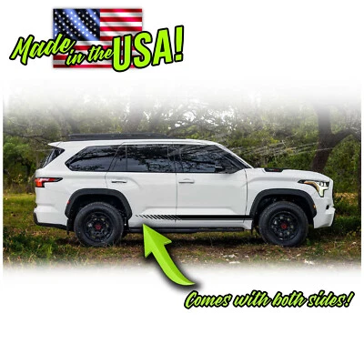 SIde Door Rocker Strobe Racing Stripes FITS TRD & Base  2023 & up Toyota Sequoia - Image 1 of 2