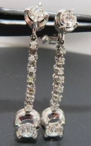 14K WG DIAMOND DANGLE/DROP EARRINGS 1.00 tcw 3.42 grams (A16557-2) - Picture 1 of 12